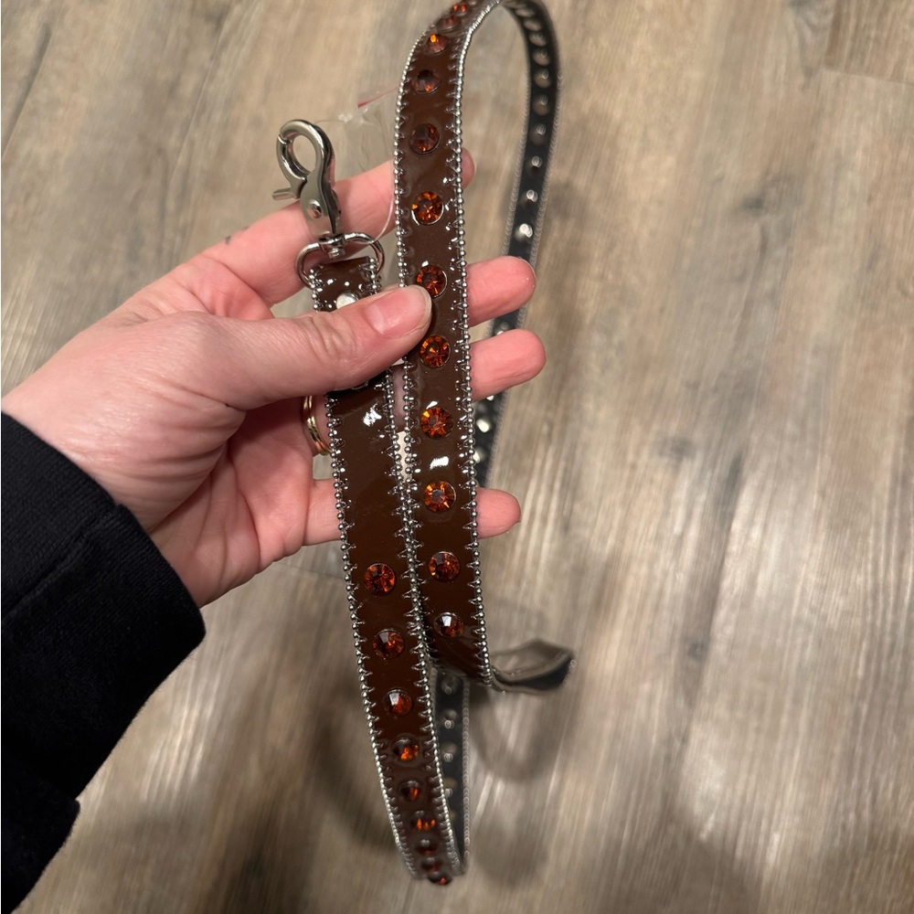 Brown Rhinestone Dog Leash